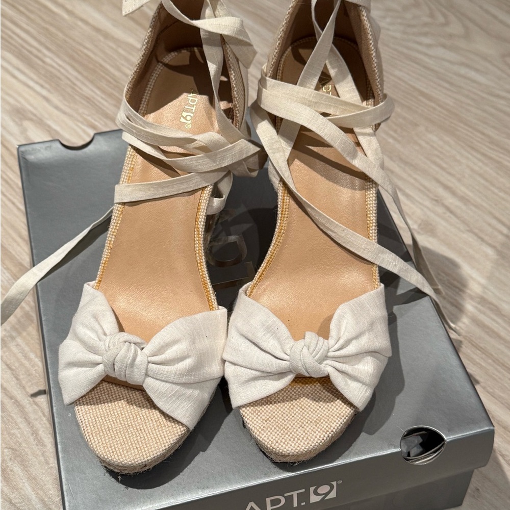 Apt. 9 Tan Lace up Espadrilles